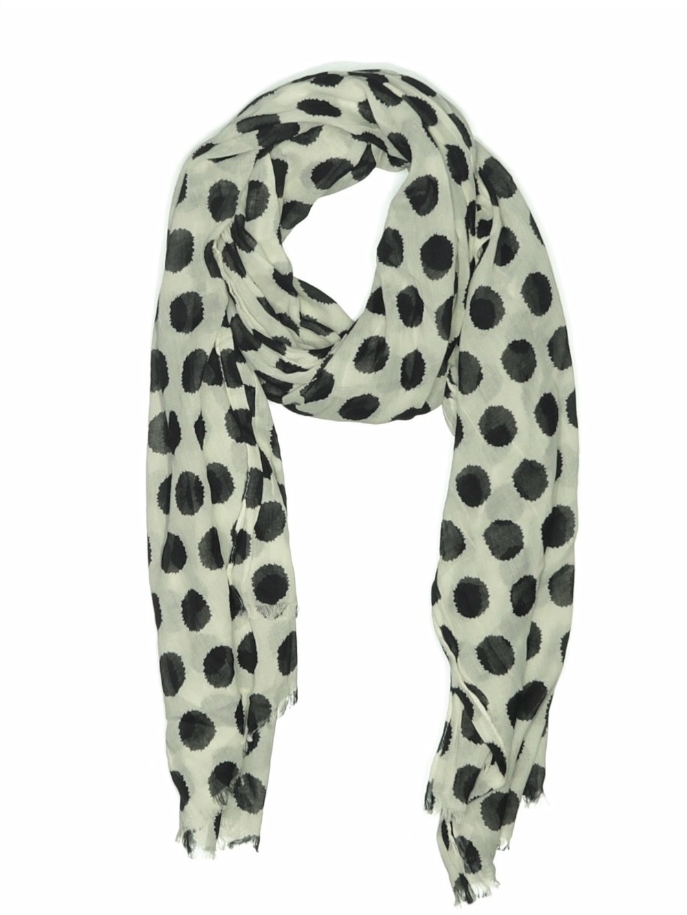 100% cotton - Polka Dot Lightweight Black and White Scarf